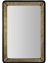 Miroir mural doré et noir métal bois design élégant salon