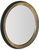 miroir rond métal et bois doré noir design contemporain