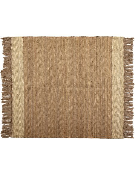 Tapis en jute naturel avec finitions tressées élégantes