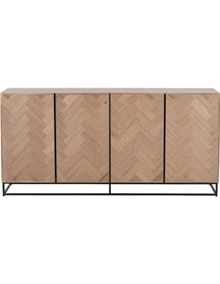 Dressoir design bois métal zigzag naturel noir élégant