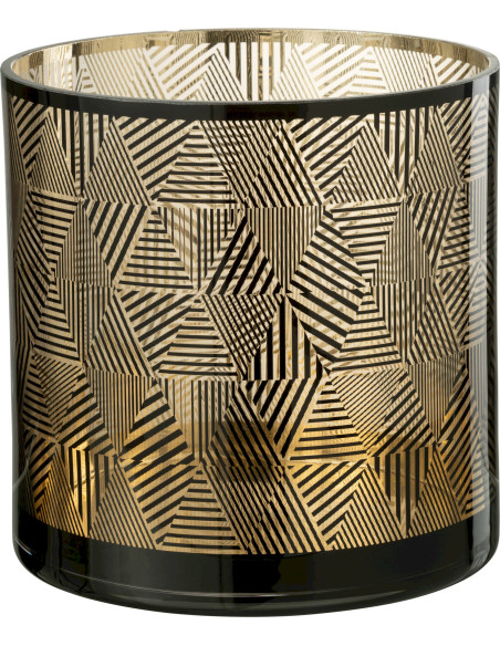 photophore marron verre motif géométrique chic