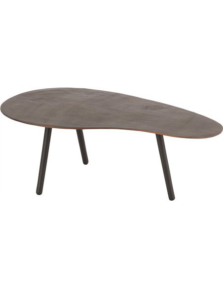 table salon design goutte métal marron moderne élégante