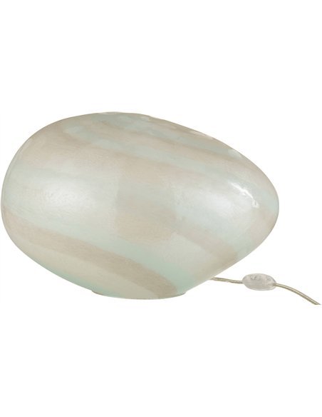 Lampe décorative ovale en verre blanc design élégant