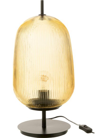 lampe design en verre jaune ambiance chaleureuse