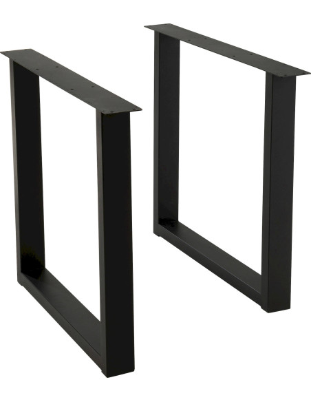 Pied de table rectangulaire en acier noir moderne élégant