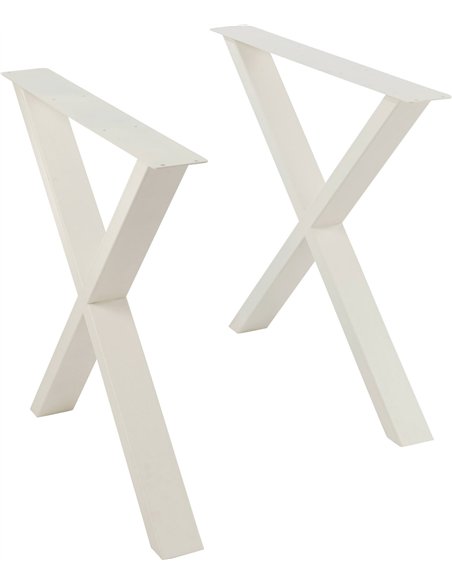 Pied de table en acier blanc croix design élégant