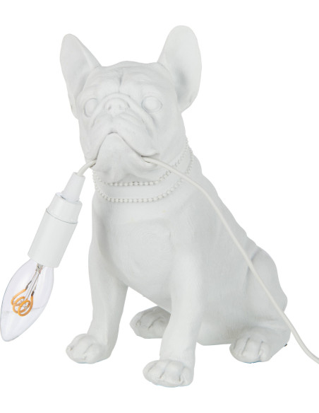lampe bulldog blanche décorative pour salon moderne