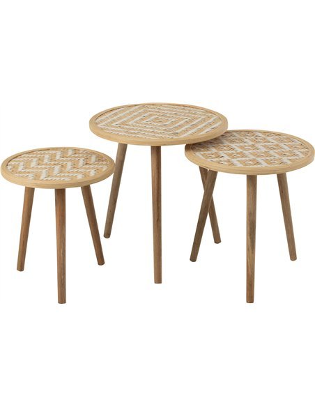 Table gigogne design bambou bois naturel décor moderne élégant