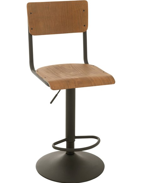 chaise de bar bois métal marron design industriel tendance