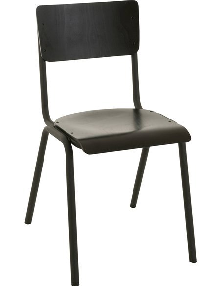 chaise design bois métal noir style contemporain