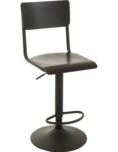 chaise de bar bois métal noir design industriel élégant