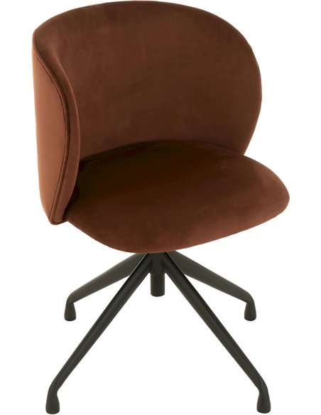 chaise velours marron foncé design contemporain élégant