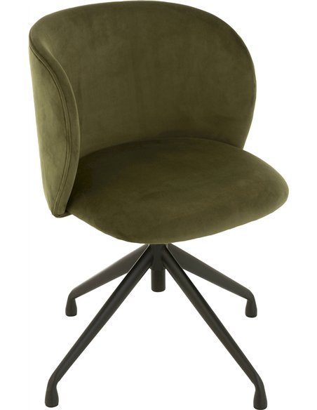 chaise design velours vert foncé tendance salon moderne