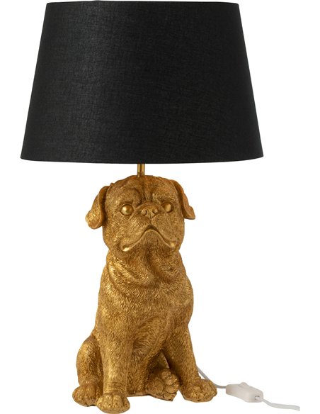 lampe chien assis doré décoration originale salon