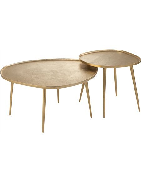 table basse aluminium doré design élégant pour salon moderne