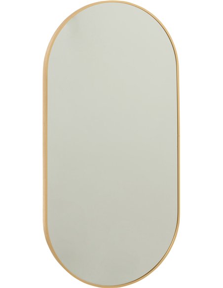 miroir ovale doré raffiné pour décoration murale élégante