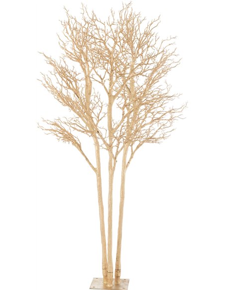 arbre décoratif doré en métal pour salon élégant