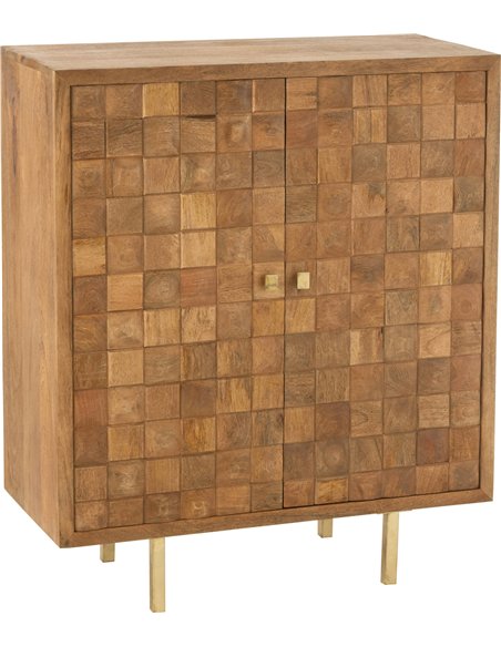 armoire bois manguier naturel pieds dorés design élégant