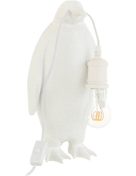 lampe pingouin blanche décorative design intérieur chic