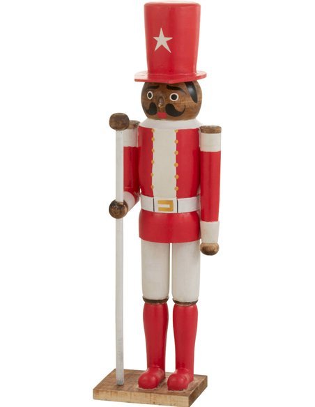figurine casse noisette bois rouge décor Noël élégant