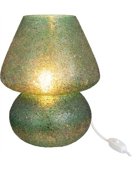 lampe de table en verre vert design élégant pour salon