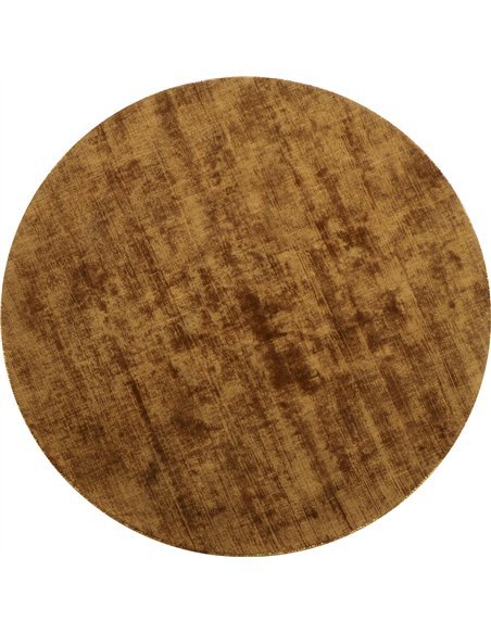 tapis rond marron fait main élégance salon moderne