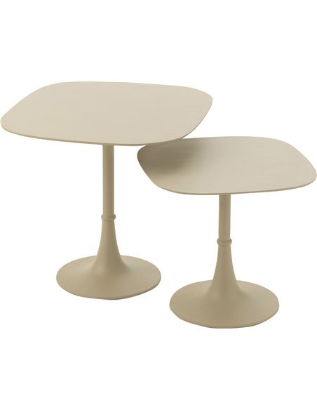 table basse carrée aluminium ivoire design élégant salon