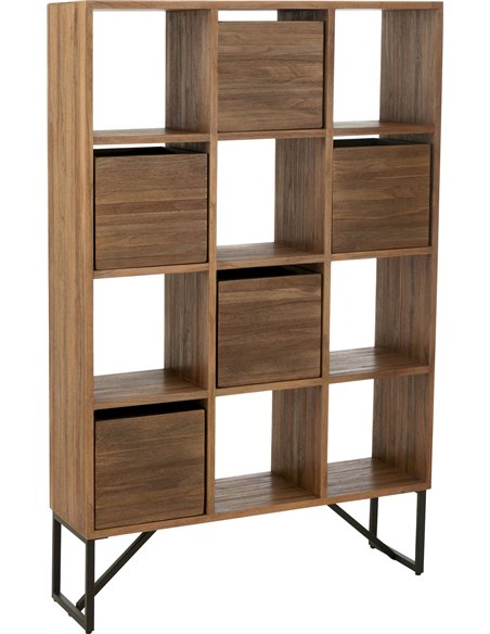 cabinet tiroirs teck naturel rangement élégant salon