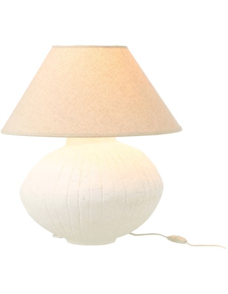 lampe blanche design papier mâché décorative salon