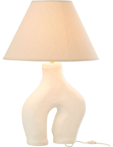 lampe blanche design en papier mâché pour salon élégant