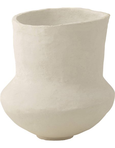 pot blanc papier mâché style archaïque décoration élégante