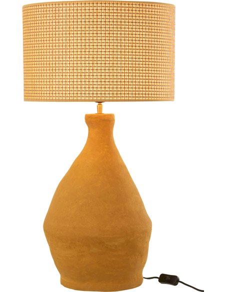 lampe jaune design en papier mâché ambiance chaleureuse