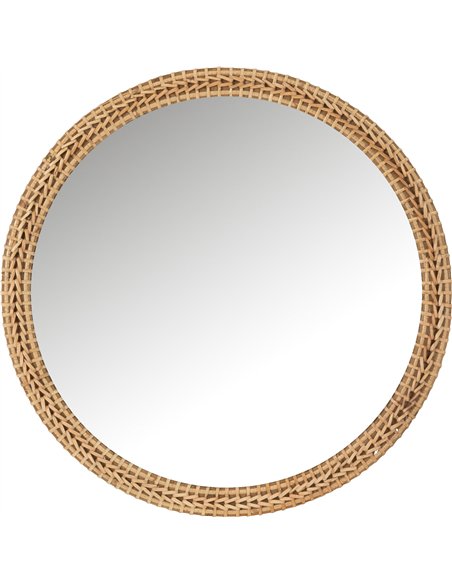 miroir rond bois naturel style scandinave élégant