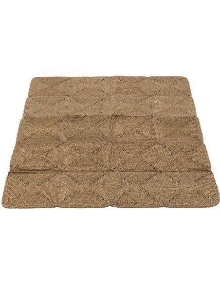 tapis carré naturel en corde tissée pour salon élégant