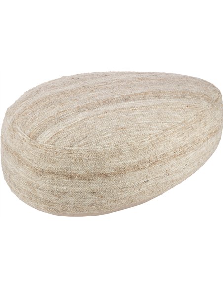 pouf laine beige design salon élégant