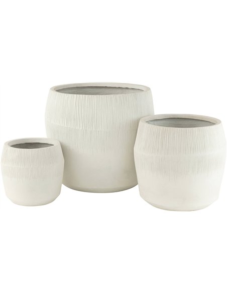 Cachepot blanc en argile déco intérieur élégant
