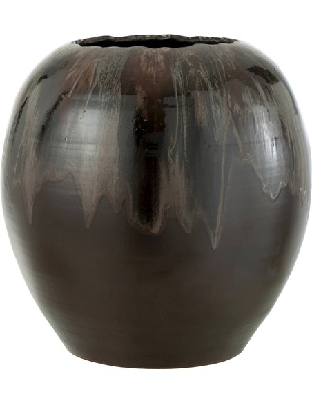 cachepot céramique marron design intérieur élégant