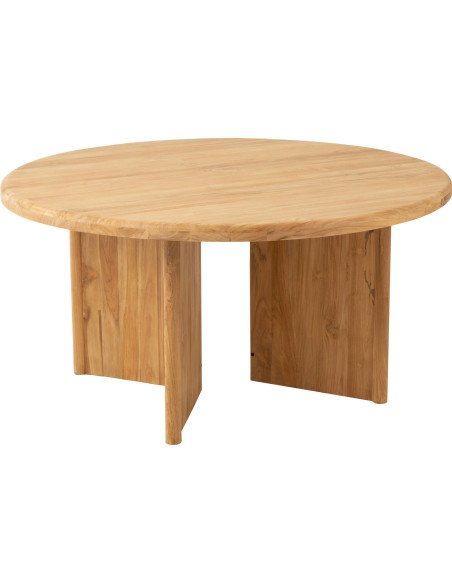 table ronde bois naturel salon élégant