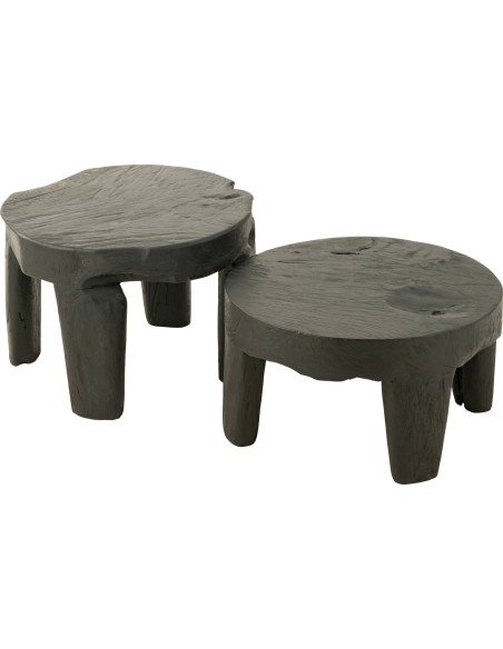 table ronde en bois noir design pour salon moderne