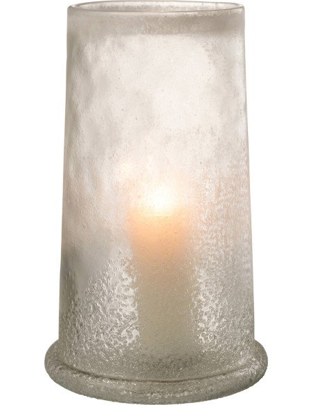 Photophore hurricane blanc design élégant pour bougie décorative