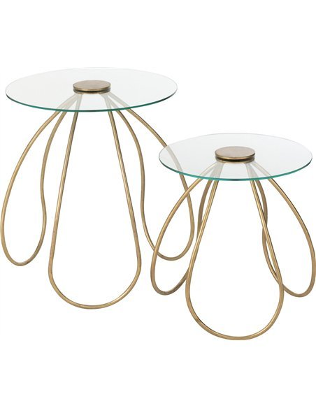 table d’appoint design métal doré verre élégant salon