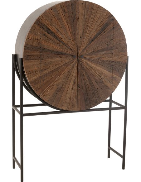 armoire bar bois marron noir design contemporain salon élégant