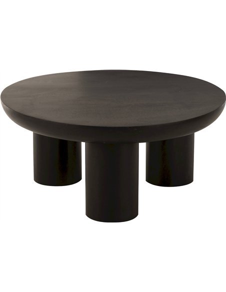 table basse ronde design bois noir moderne
