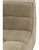 Fauteuil d’angle en bois et mousse taupe foncé confortable