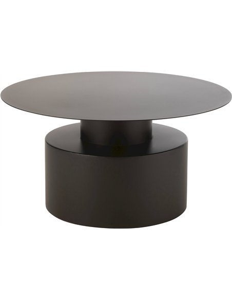 table basse ronde métal noir élégance salon contemporain