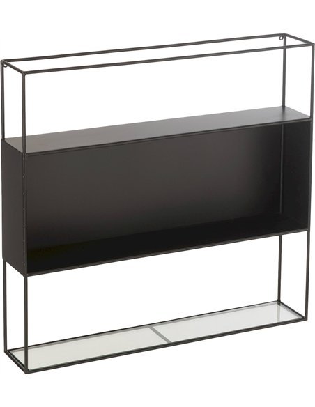Étagère design métal noir et verre pour décoration intérieure