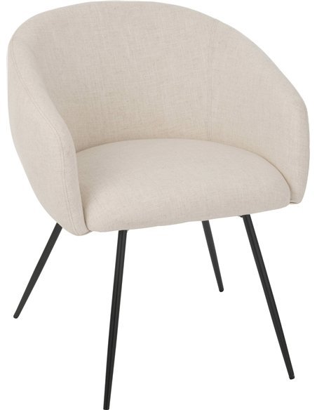 chaise design métal blanc assise ivoire élégante salon