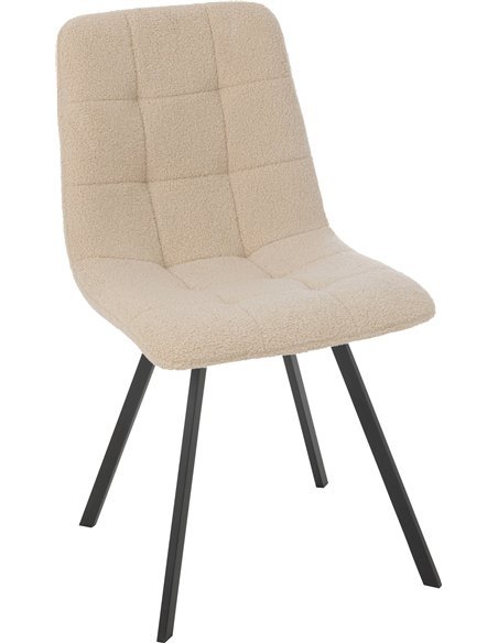 chaise design blanche assise tissu pour salle à manger élégante