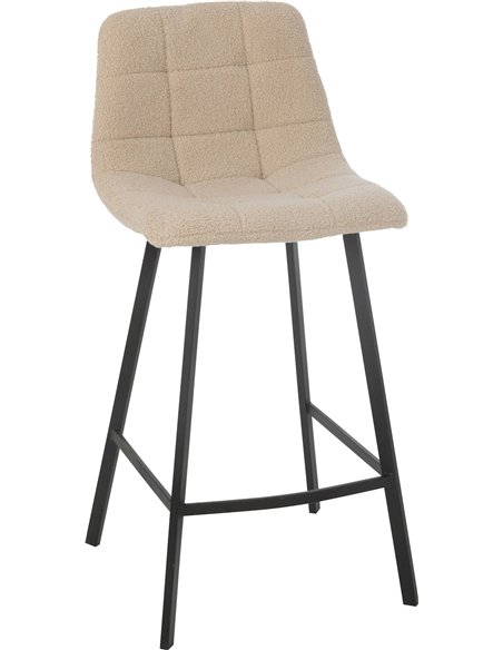 chaise de bar blanche élégante en métal et polyester