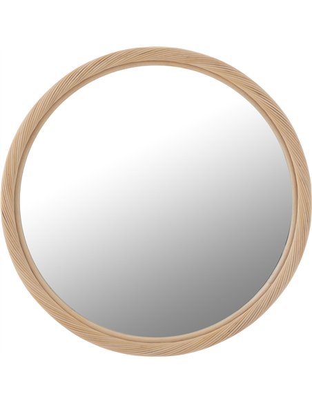 miroir mural rond en rotin naturel décor élégant